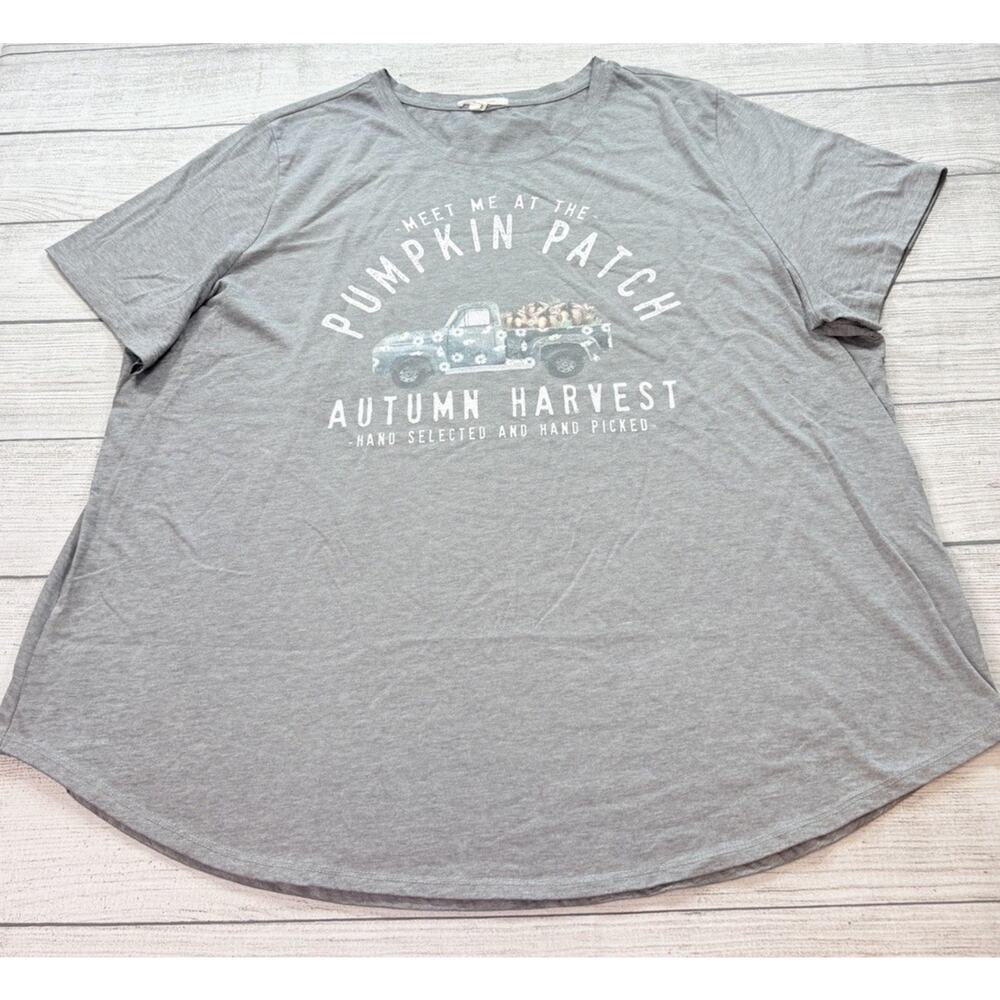 Maurices “Meet Me At The Pumpkin Patch” Fall Graphic T-shirt Gray Size 2/2X